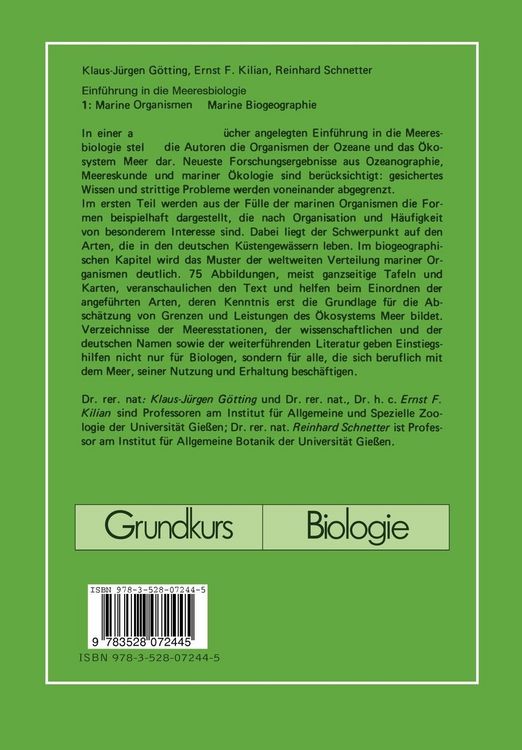 Produktbild: Einf&uuml;hrung in die Meeresbiologie 1