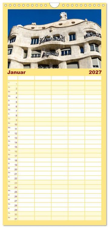 Produktbild: Familienplaner 2027 - Barcelona - Stadt der Kunstwerke und Architektur mit 5 Spalten (Wandkalender, 21 x 45 cm) CALVENDO