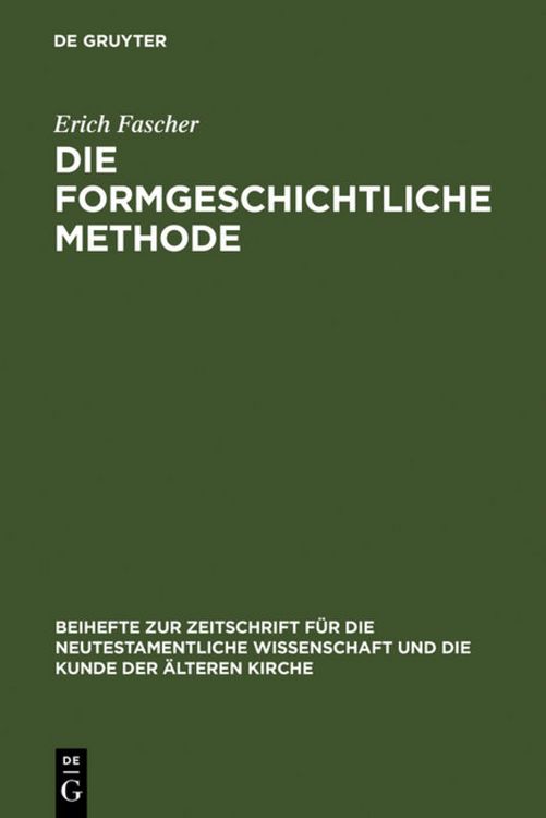 Produktbild: Die formgeschichtliche Methode