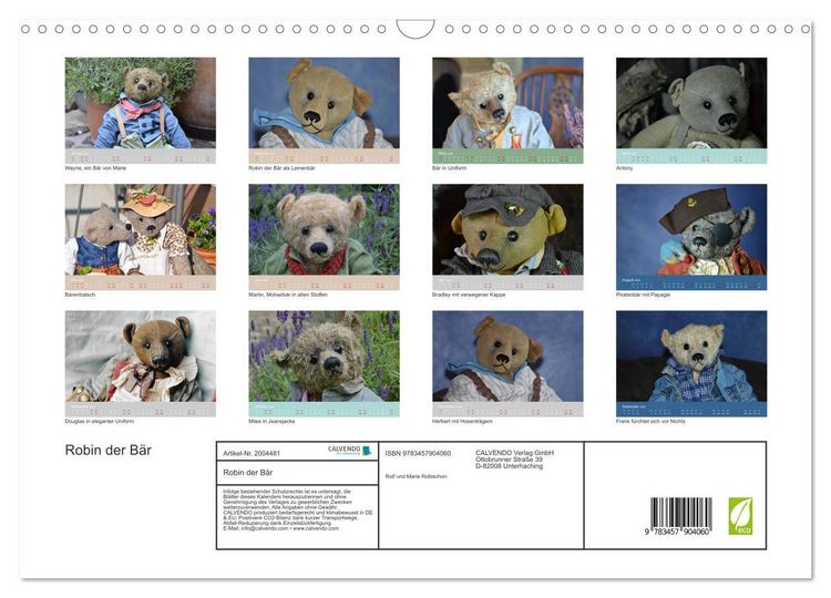Produktbild: Robin der B&auml;r (Wandkalender 2026 DIN A3 quer), CALVENDO Monatskalender
