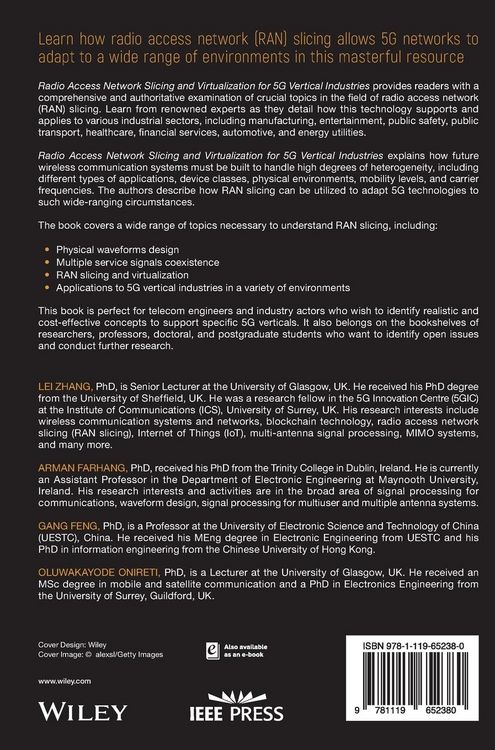 Produktbild: Radio Access Network Slicing and Virtualization for 5G Vertical Industries