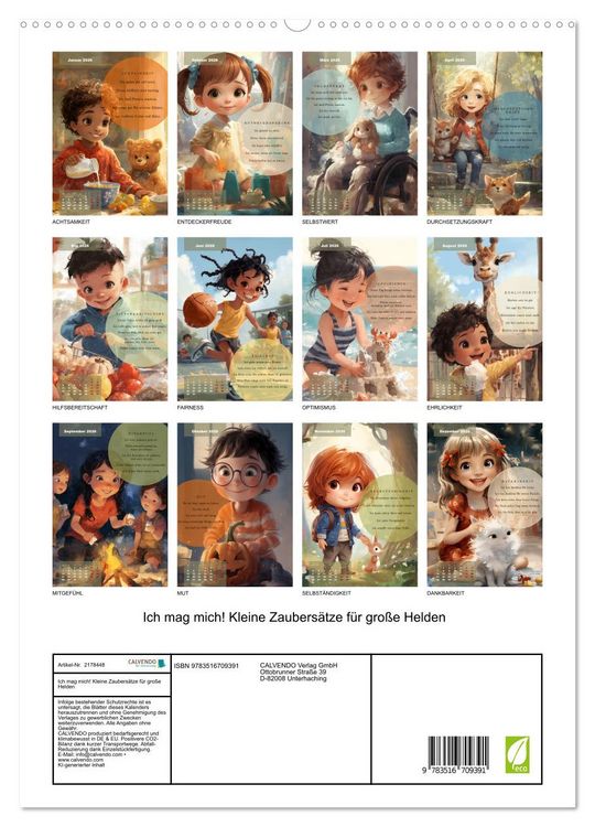 Produktbild: Ich mag mich! Kleine Zaubers&auml;tze f&uuml;r gro&szlig;e Helden (hochwertiger Premium Wandkalender 2026 DIN A2 hoch), Kunstdruck in Hochglanz