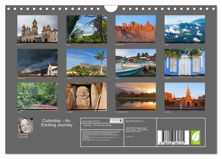 Produktbild: Colombia - An Exciting Journey (Wall Calendar 2026 DIN A4 landscape), CALVENDO 12 Month Wall Calendar