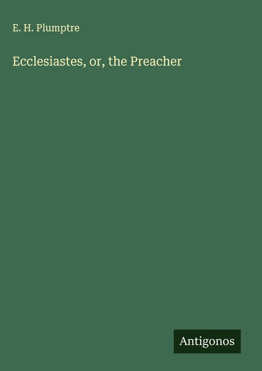 Produktbild: Ecclesiastes, or, the Preacher
