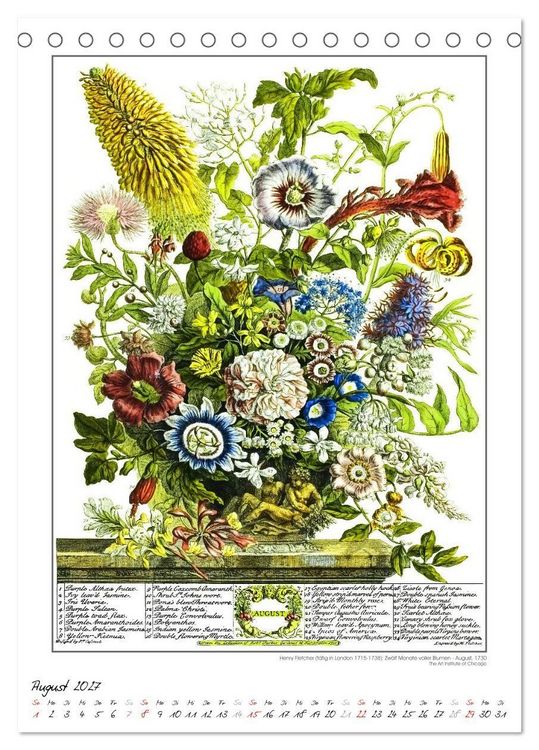 Produktbild: Henry Fletcher. Blumen und Fr&uuml;chte - Kunstkalender (Tischkalender 2027 DIN A5 hoch), CALVENDO Monatskalender