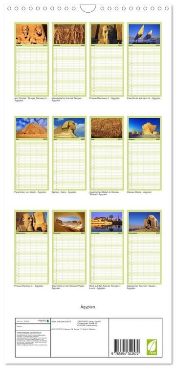 Produktbild: Familienplaner 2027 - &Auml;gypten mit 5 Spalten (Wandkalender, 21 x 45 cm) CALVENDO