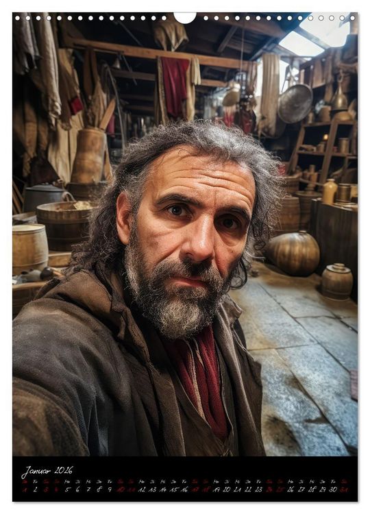 Produktbild: Mittelalterselfies (Wandkalender 2026 DIN A3 hoch), CALVENDO Monatskalender