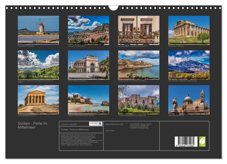Produktbild: Sizilien - Perle im Mittelmeer (Wandkalender 2026 DIN A3 quer), CALVENDO Monatskalender