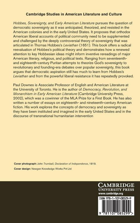Produktbild: Hobbes, Sovereignty, and Early American Literature