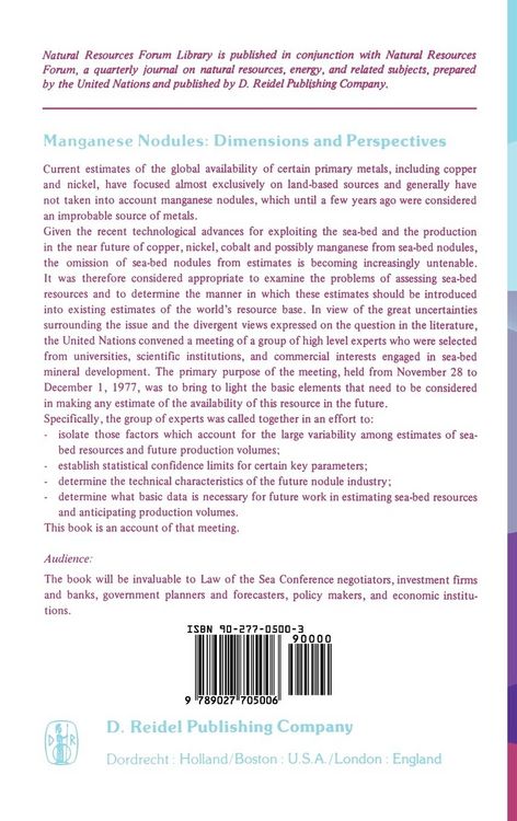 Produktbild: Manganese Nodules: Dimensions and Perspectives