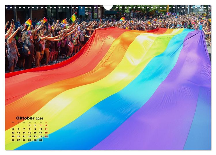 Produktbild: LGBTQ Pride - Regenbogenzeit, der Kalender f&uuml;r Vielfalt und Liebe (Wandkalender 2026 DIN A3 quer), CALVENDO Monatskalender