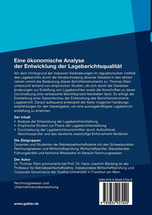Produktbild: Eine &ouml;konomische Analyse der Entwicklung der Lageberichtsqualit&auml;t
