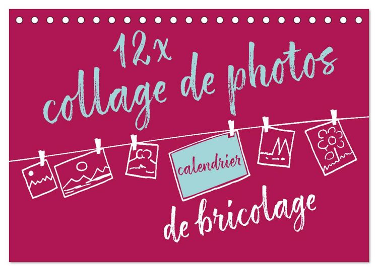 Produktbild: 12 x collage de photos - calendrier de bricolage (Calendrier de bureau 2026 DIN A5 vertical), CALVENDO calendrier mensuel