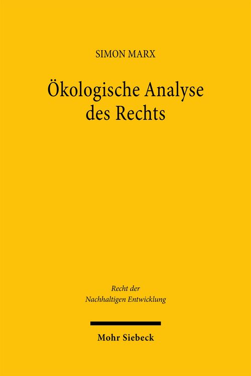 Produktbild: &Ouml;kologische Analyse des Rechts