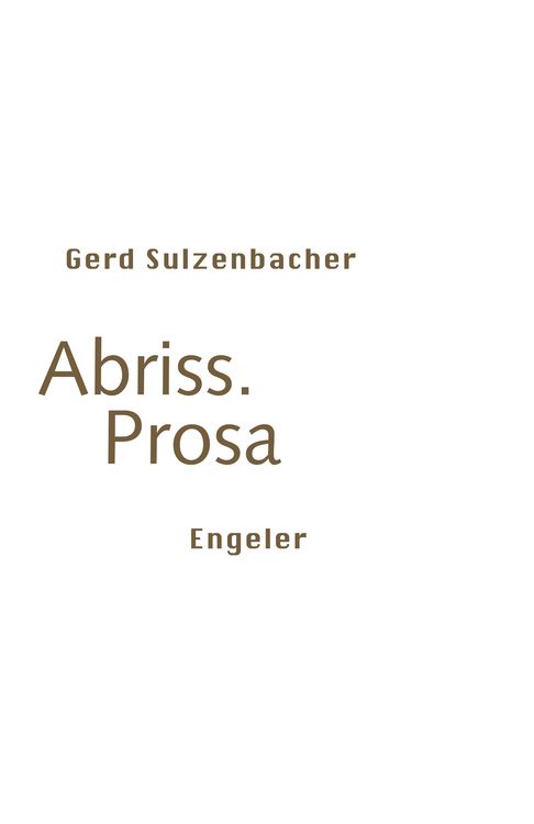 Produktbild: Abriss. Prosa