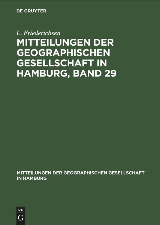 Produktbild: Mitteilungen der Geographischen Gesellschaft in Hamburg, Band 29