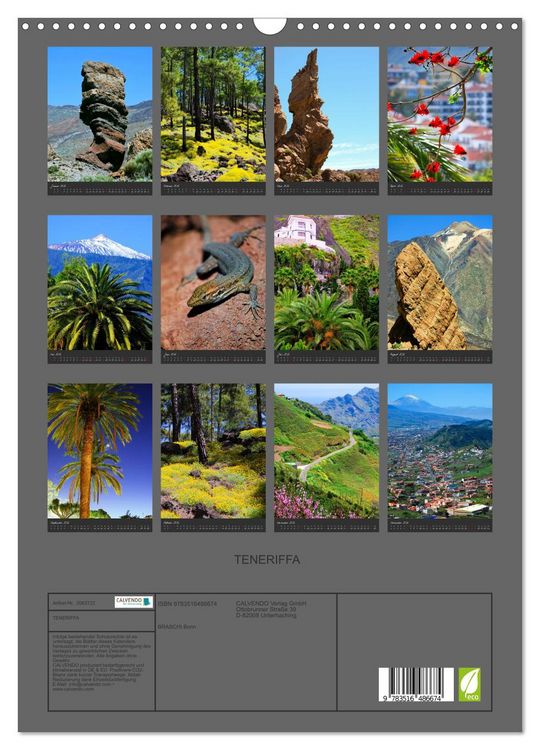 Produktbild: TENERIFFA (Wandkalender 2026 DIN A3 hoch), CALVENDO Monatskalender