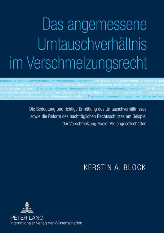 Produktbild: Das angemessene Umtauschverh&auml;ltnis im Verschmelzungsrecht