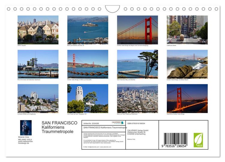 Produktbild: SAN FRANCISCO Kaliforniens Traummetropole (Wandkalender 2026 DIN A4 quer), CALVENDO Monatskalender