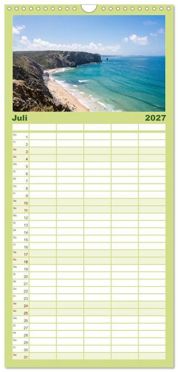 Produktbild: Familienplaner 2027 - Steilk&uuml;sten Europas mit 5 Spalten (Wandkalender, 21 x 45 cm) CALVENDO