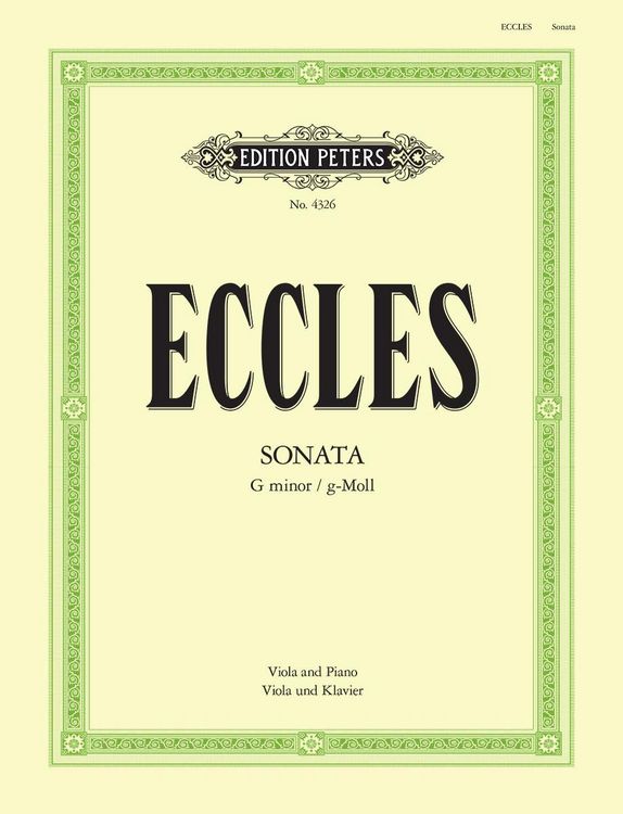 Produktbild: Eccles, H: Viola Sonata in G Minor