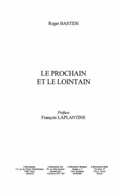 Produktbild: Le Prochain Et Le Lointain