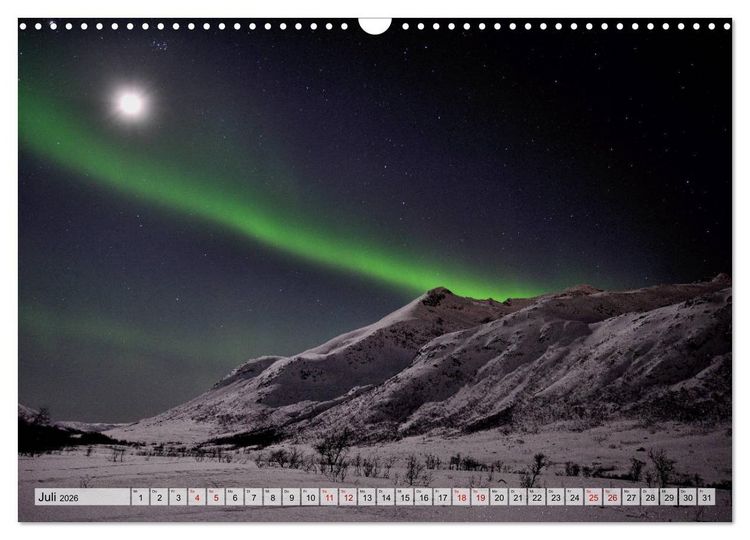 Produktbild: Aurora Borealis: Polarlichter in Norwegen (Wandkalender 2026 DIN A3 quer), CALVENDO Monatskalender