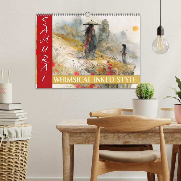 Produktbild: Samurai - whimsical inked style (Wandkalender 2026 DIN A3 quer), CALVENDO Monatskalender