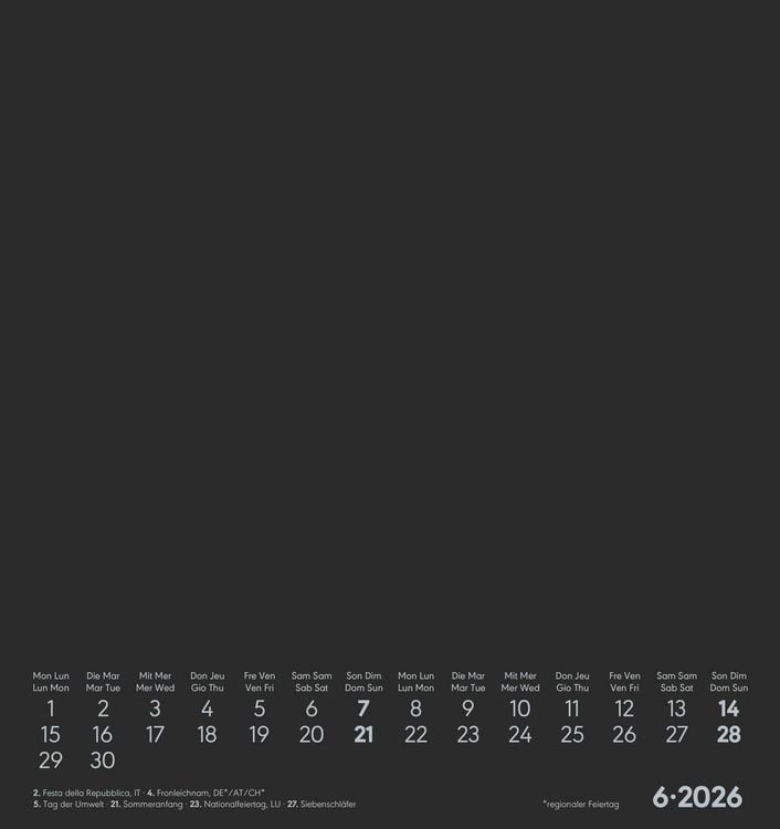 Produktbild: Kreativ-Kalender schwarz 2026 - 16x17 cm - Foto, Malen, Basteln - datiert - Kreativkalender - Foto-Kalender - Alpha Edition