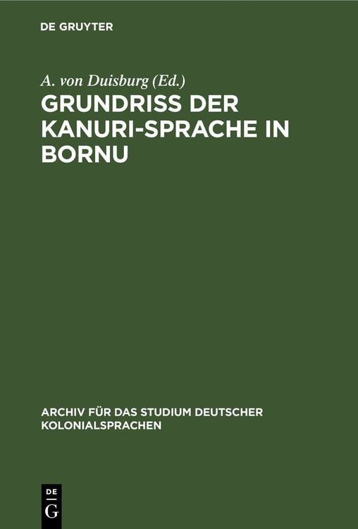 Produktbild: Grundriss der Kanuri-Sprache in Bornu