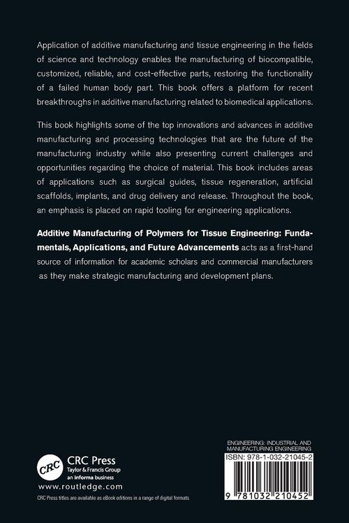 Produktbild: Additive Manufacturing of Polymers for Tissue Engineering