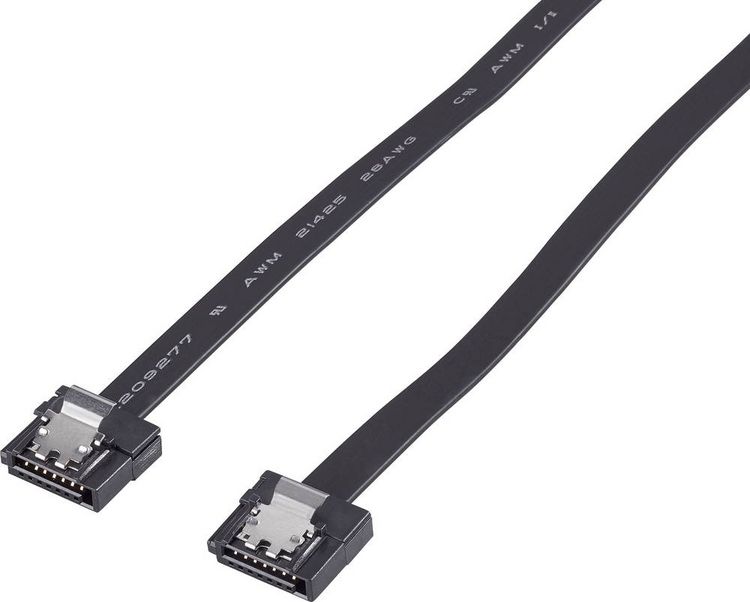Produktbild: Renkforce Festplatten Anschlusskabel [1x SATA-Buchse 7pol. - 1x SATA-Buchse 7pol.] 0.50 m Schwarz