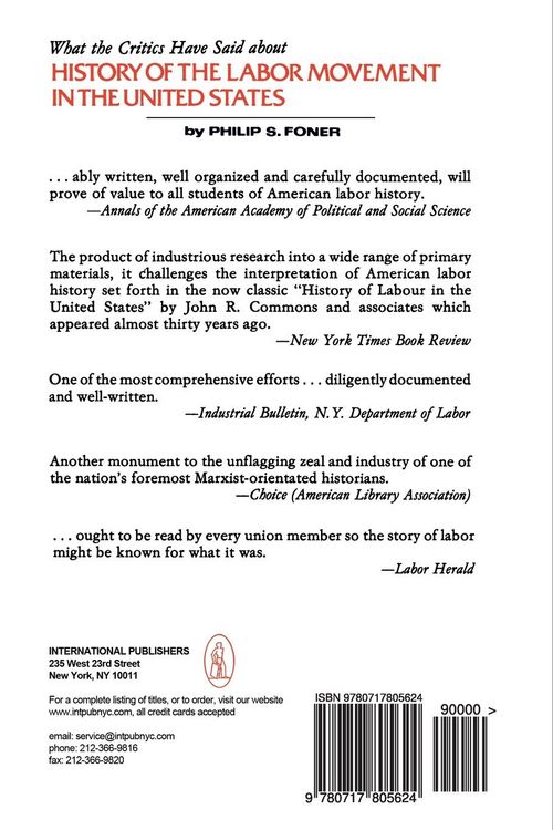 Produktbild: The History of the Labor Movement in the United States, Vol. 5