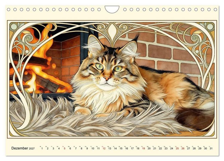 Produktbild: Zauberhafte Jugendstil-Katzen (Wandkalender 2027 DIN A4 quer), CALVENDO Monatskalender