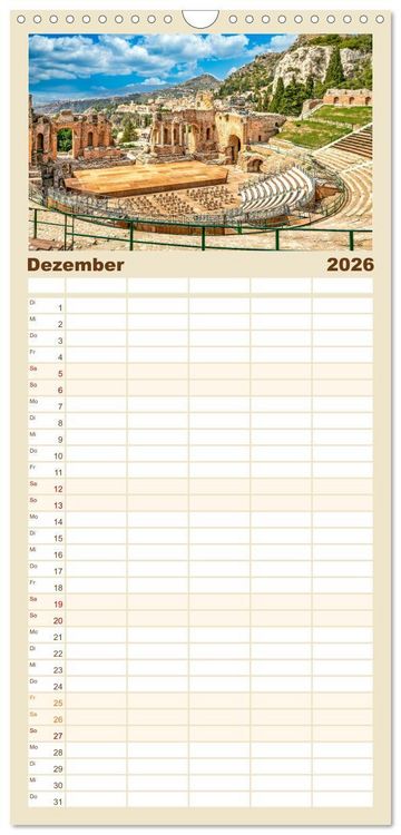 Produktbild: Familienplaner 2026 - Magna Graecia - Griechische antike St&auml;tten in S&uuml;ditalien mit 5 Spalten (Wandkalender, 21 x 45 cm) CALVENDO