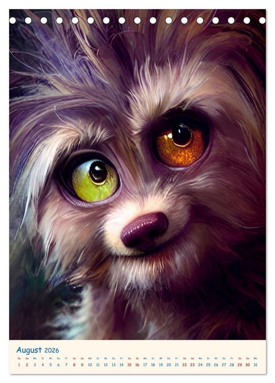 Produktbild: Liebenswerte Kuschelmonster - Digitalart (Tischkalender 2026 DIN A5 hoch), CALVENDO Monatskalender