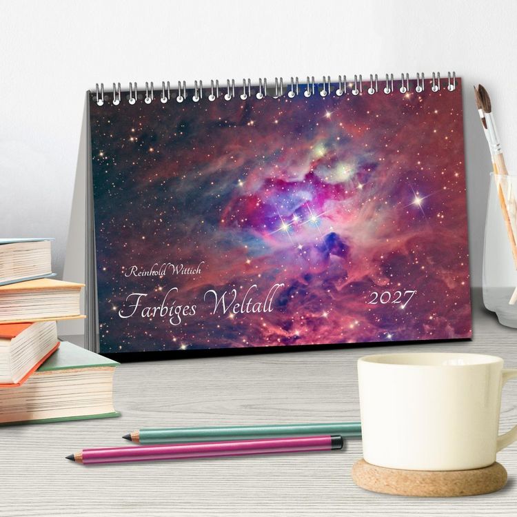 Produktbild: Farbiges Weltall (Tischkalender 2027 DIN A5 quer), CALVENDO Monatskalender