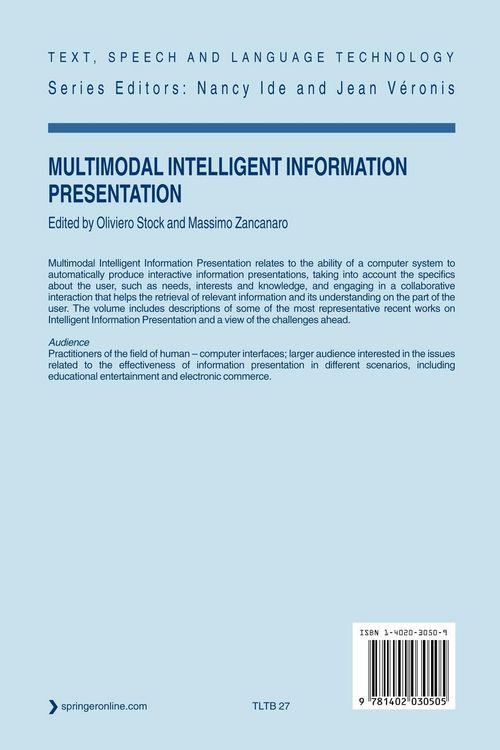 Produktbild: Multimodal Intelligent Information Presentation