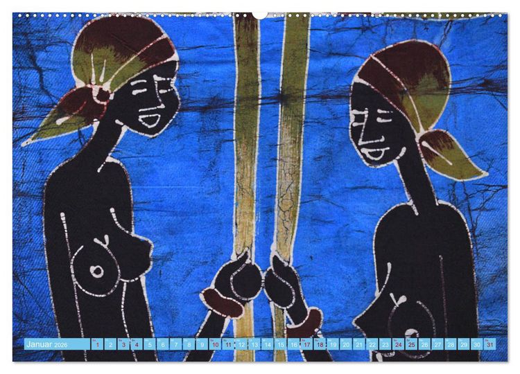 Produktbild: Farbenfrohes Afrika (hochwertiger Premium Wandkalender 2026 DIN A2 quer), Kunstdruck in Hochglanz
