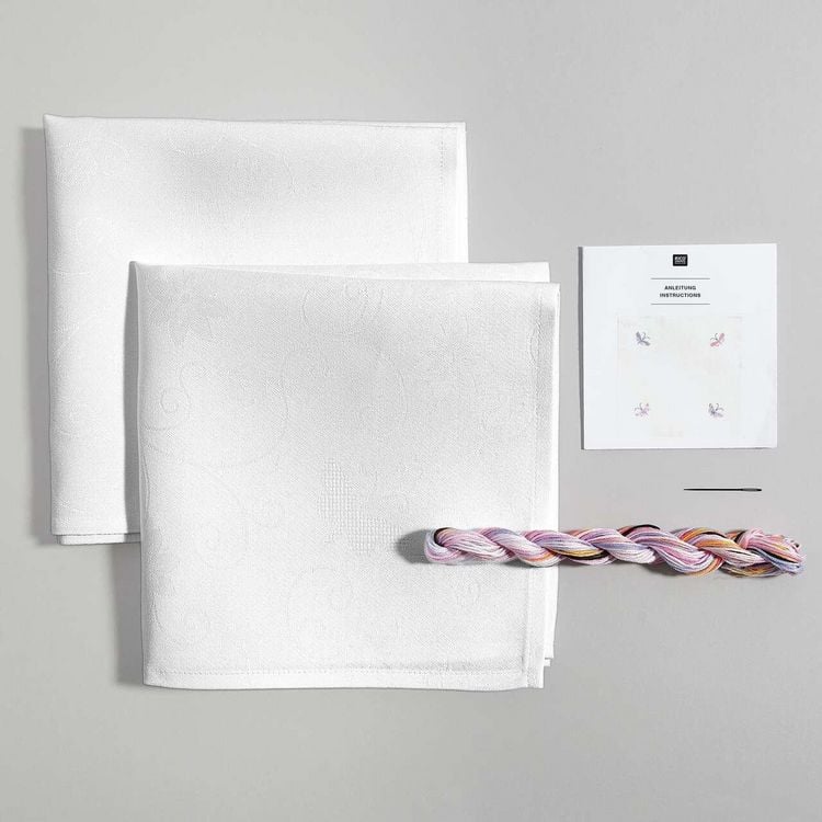 Produktbild: Stickpackung Gez&auml;hlter Kreuzstich, Servietten mit Schmetterl