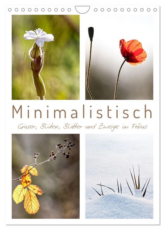 Produktbild: Minimalistisch, Gr&auml;ser, Bl&uuml;ten, Bl&auml;tter und Zweige im Fokus (Wandkalender 2026 DIN A4 hoch), CALVENDO Monatskalender