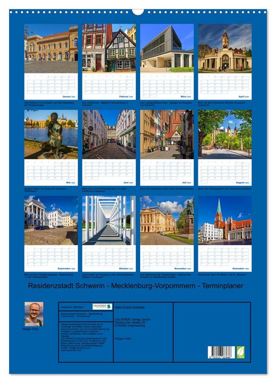 Produktbild: Residenzstadt Schwerin - Mecklenburg-Vorpommern - Terminplaner (Wandkalender 2026 DIN A2 hoch), CALVENDO Monatskalender
