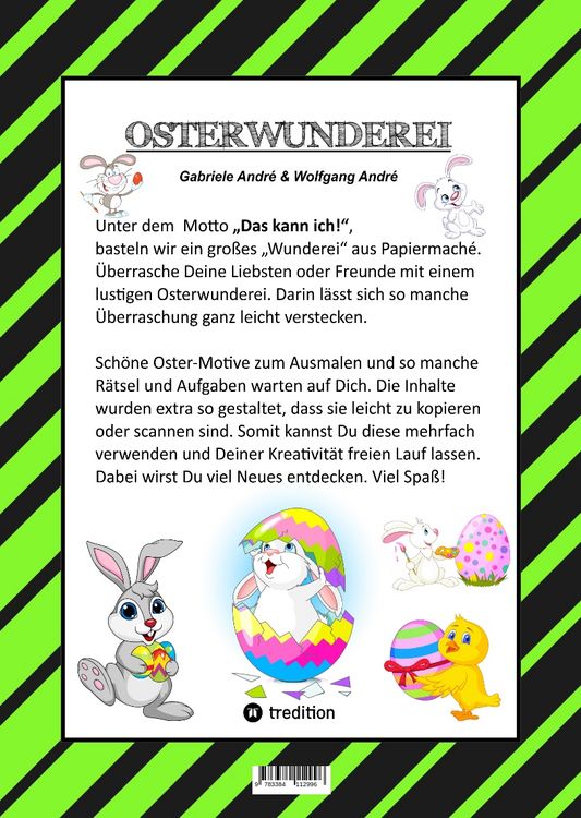 Produktbild: Craftbook - Wunderei Basteln - Sch&ouml;ne Ostermotive - Ausmalen - Zeichnen - R&auml;tsel - Aufgaben - Osterhasen - K&uuml;ken