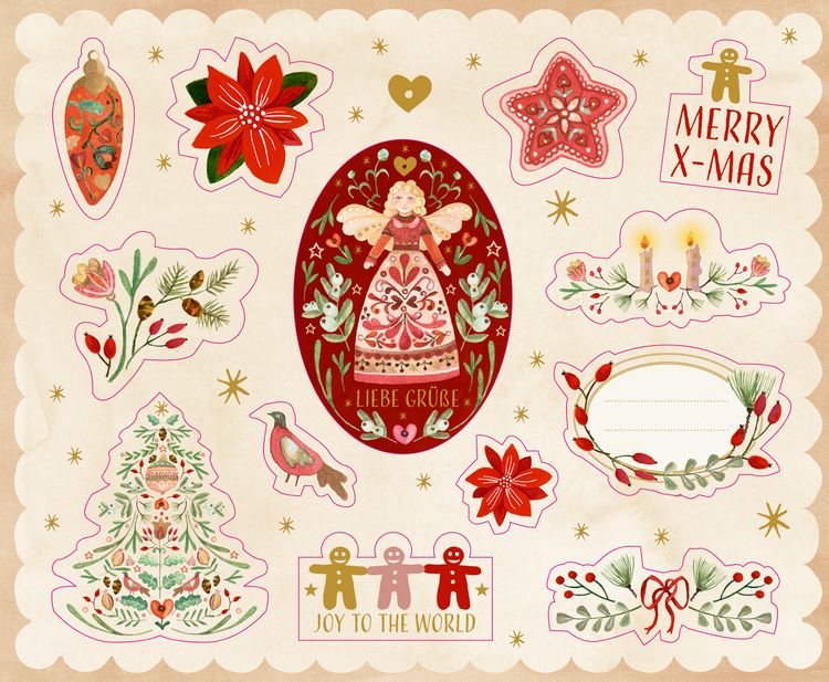 Produktbild: Stickerbuch &ndash; Zauberhafte Weihnachtssticker