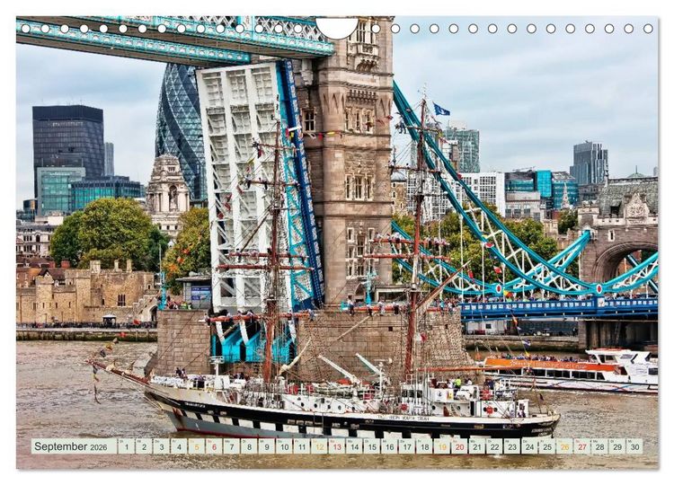 Produktbild: B&uuml;hne frei f&uuml;r London und die Themse (Wandkalender 2026 DIN A4 quer), CALVENDO Monatskalender