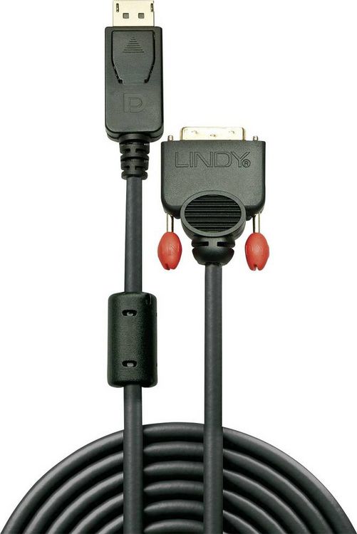 Produktbild: LINDY DisplayPort / DVI Adapterkabel DisplayPort Stecker, DVI-D 24+1pol. Stecker 1.00 m Schwarz 41490 DisplayPort-Kabel