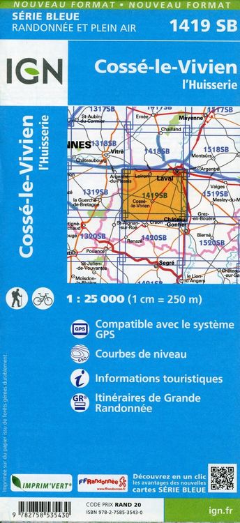 Produktbild: Cosse-le-Vivien I'Huisserie 1:25 000