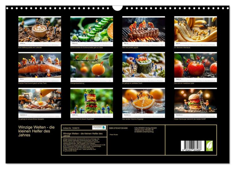 Produktbild: Winzige Welten - die kleinen Helfer des Jahres (Wandkalender 2026 DIN A3 quer), CALVENDO Monatskalender