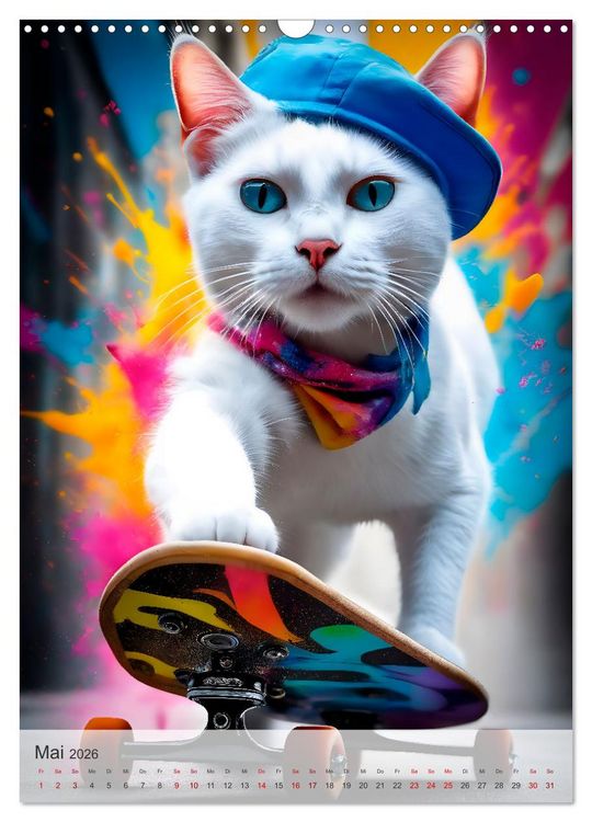 Produktbild: Outdoorsport f&uuml;r Katzen (Wandkalender 2026 DIN A3 hoch), CALVENDO Monatskalender