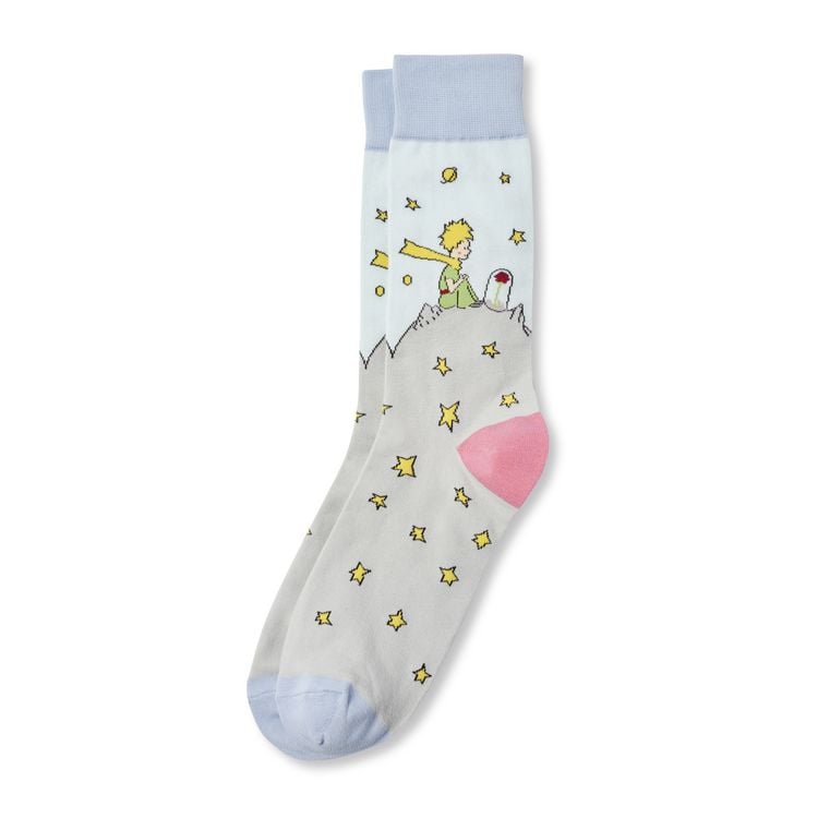 Produktbild: Socke "Der kleine Prinz", Rose, hellblau, Gr. 36-41